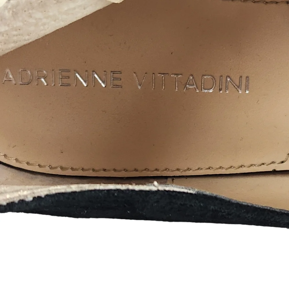 Adrienne Vittadini Lave Black Suede Leather Shootie Heeled Shoes Women's Size 10